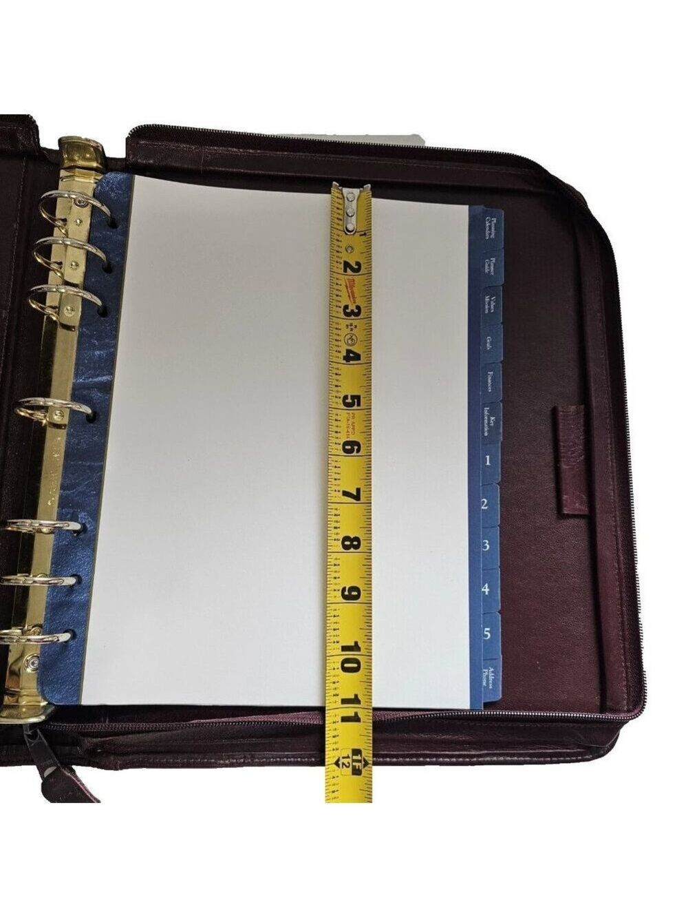 Franklin Quest Leather 7 Ring Binder Burgundy Organizer Dividers Card Holders - Picture 15 of 16